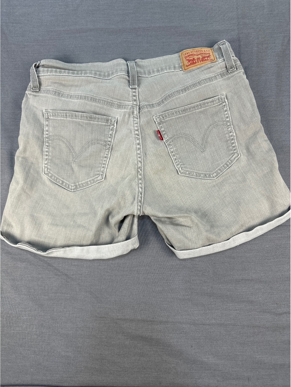 Levi's Women's Denim Shorts 28 Light Gray Rolled Hem